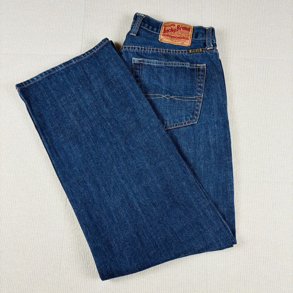 Vintage Lucky Brand Jeans Mens 34x32 Blue Denim Straight Leg Gene Montesano Y2K